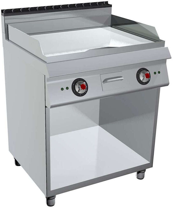 GC Cooking FryTop Professionale Elettrico Piastra Liscia Cromata Profondità 70