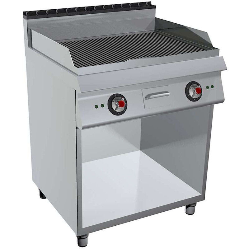 GC Cooking FryTop Professionale Elettrico Piastra Rigata Profondità 70