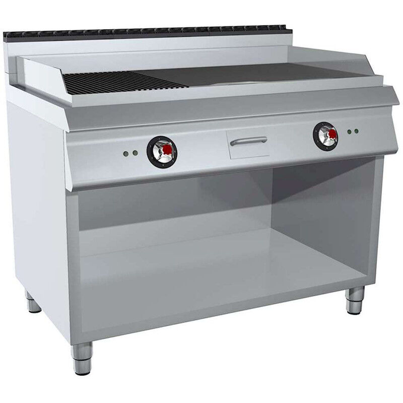 GC Cooking FryTop Professionale Elettrico Piastra 2/3 Liscia 1/3 Rigata Profondità 70