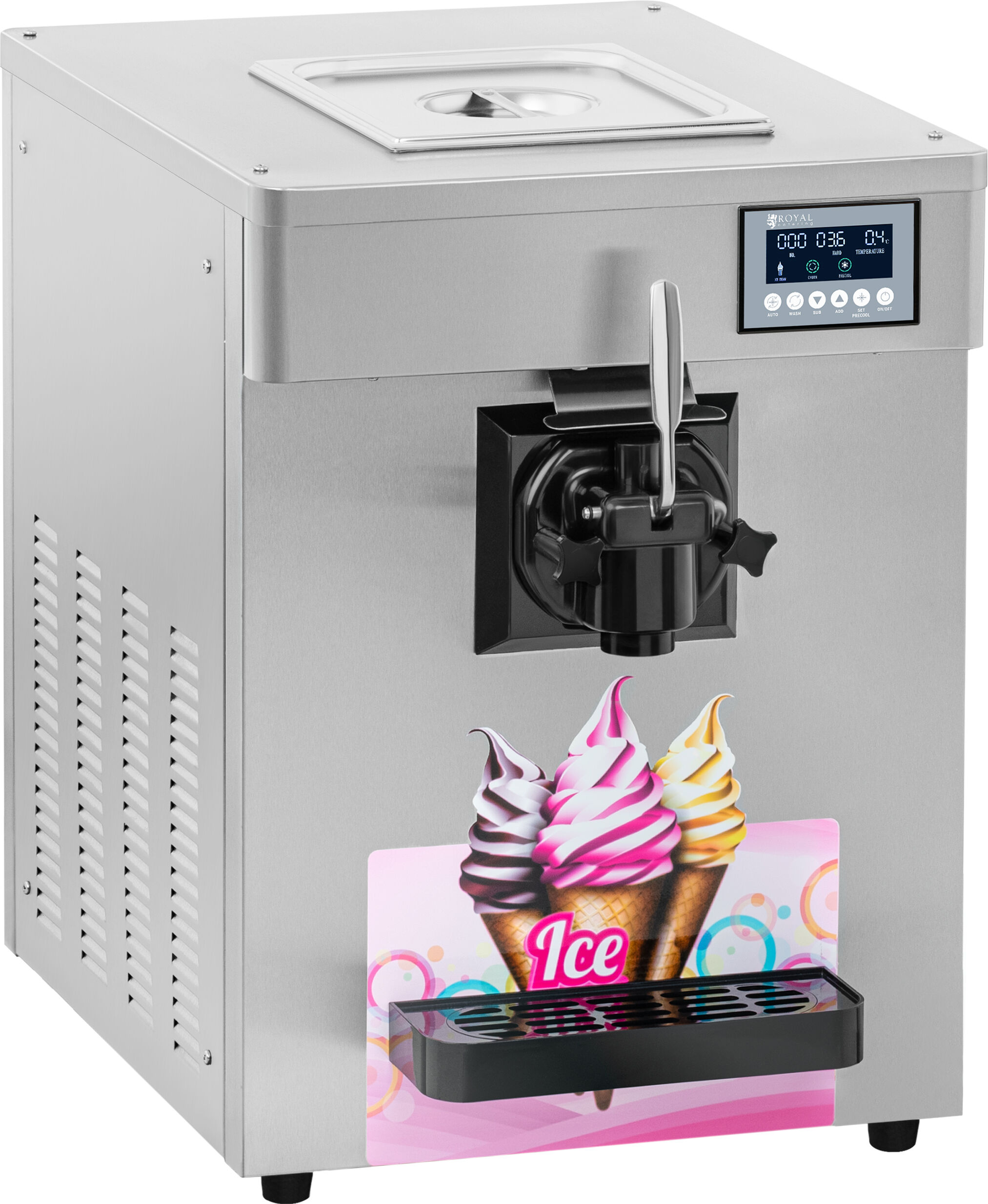 Royal Catering Macchina per gelato soft - 1.450 W -13 L - 15 L/h RCSI-15-1