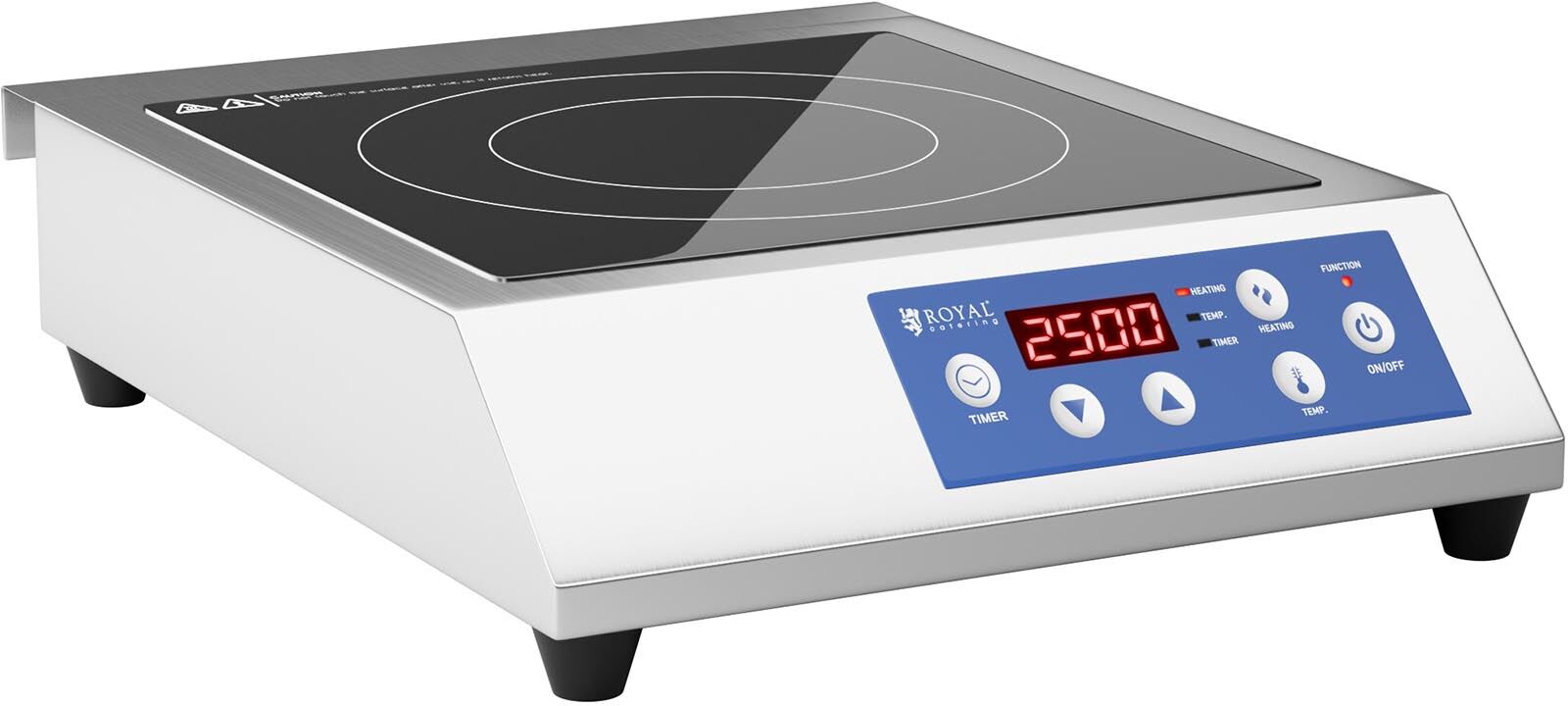 Royal Catering Piastra a induzione - 28 cm - Da 60 a 240 °C - Timer RCIK-3500CG