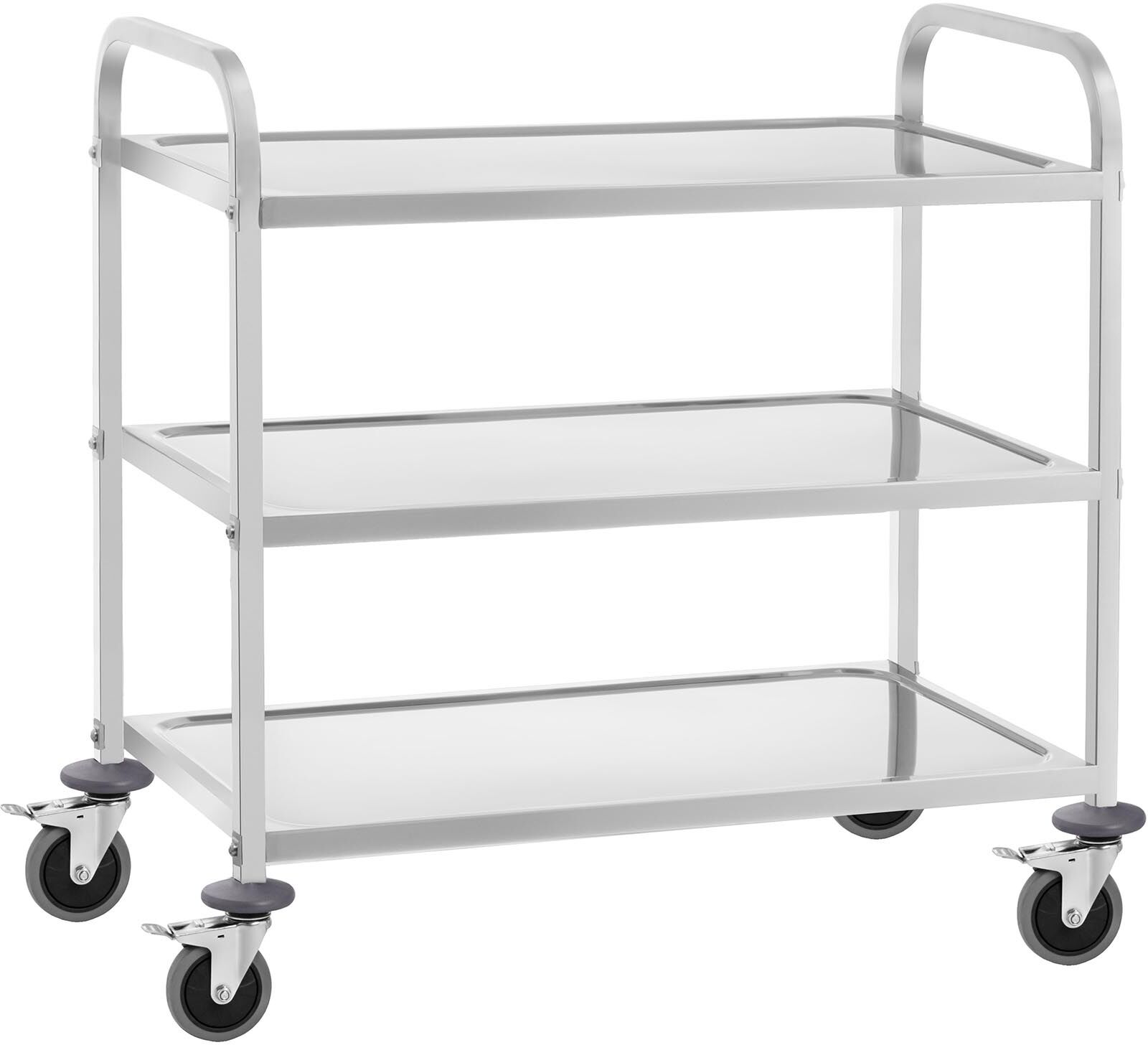 Royal Catering Carrello di servizio in acciaio inox - 3 ripiani - fino a 355 kg RCSW 3B