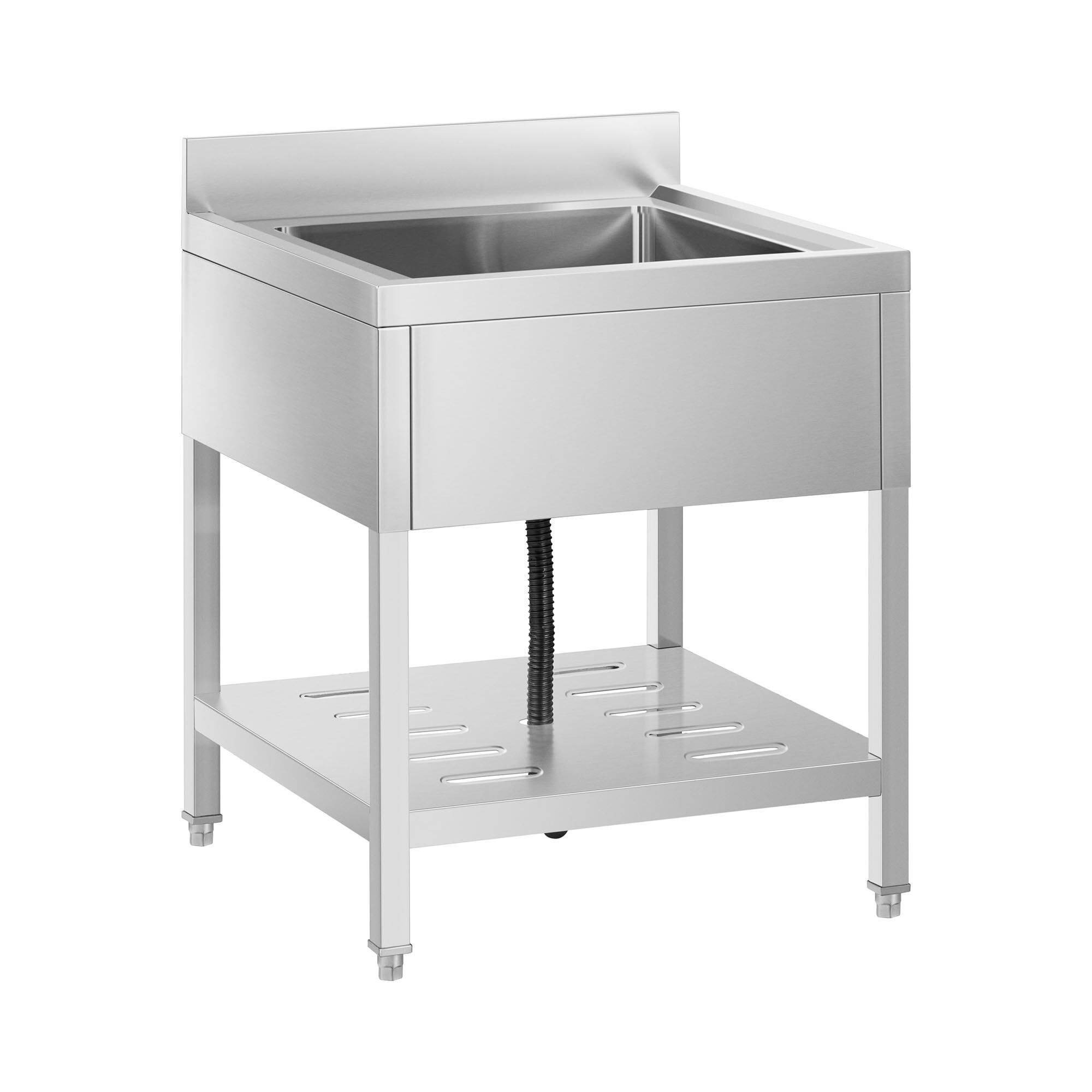 Royal Catering Lavello in acciaio inox per cucina professionale a una vasca - Acciaio inox - 50 x 50 x 25,5 cm RCSSS-70X70-S