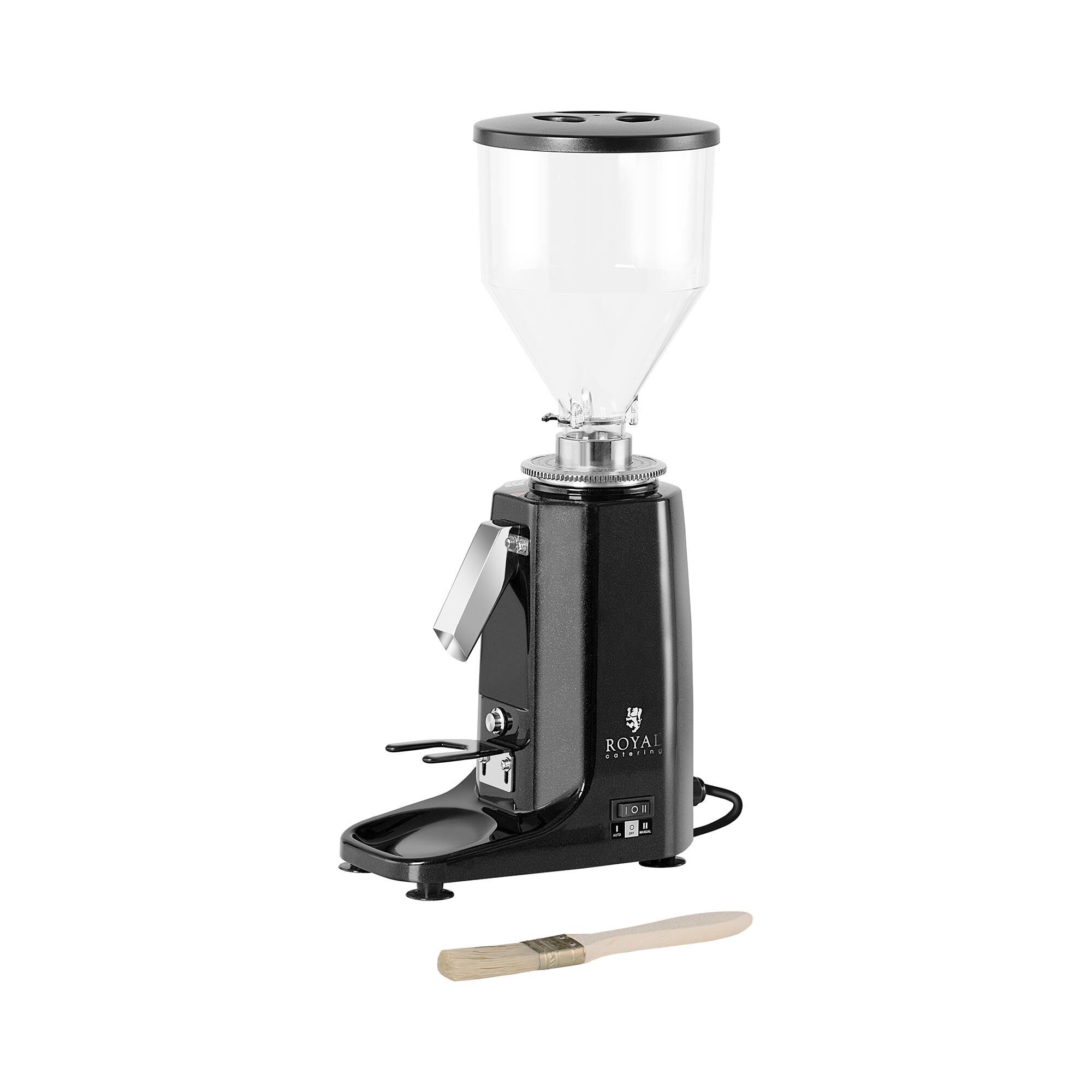 Royal Catering Macinino da caffè elettrico - 200 W - 1000 ml - Alluminio - Nero RC-CGM20