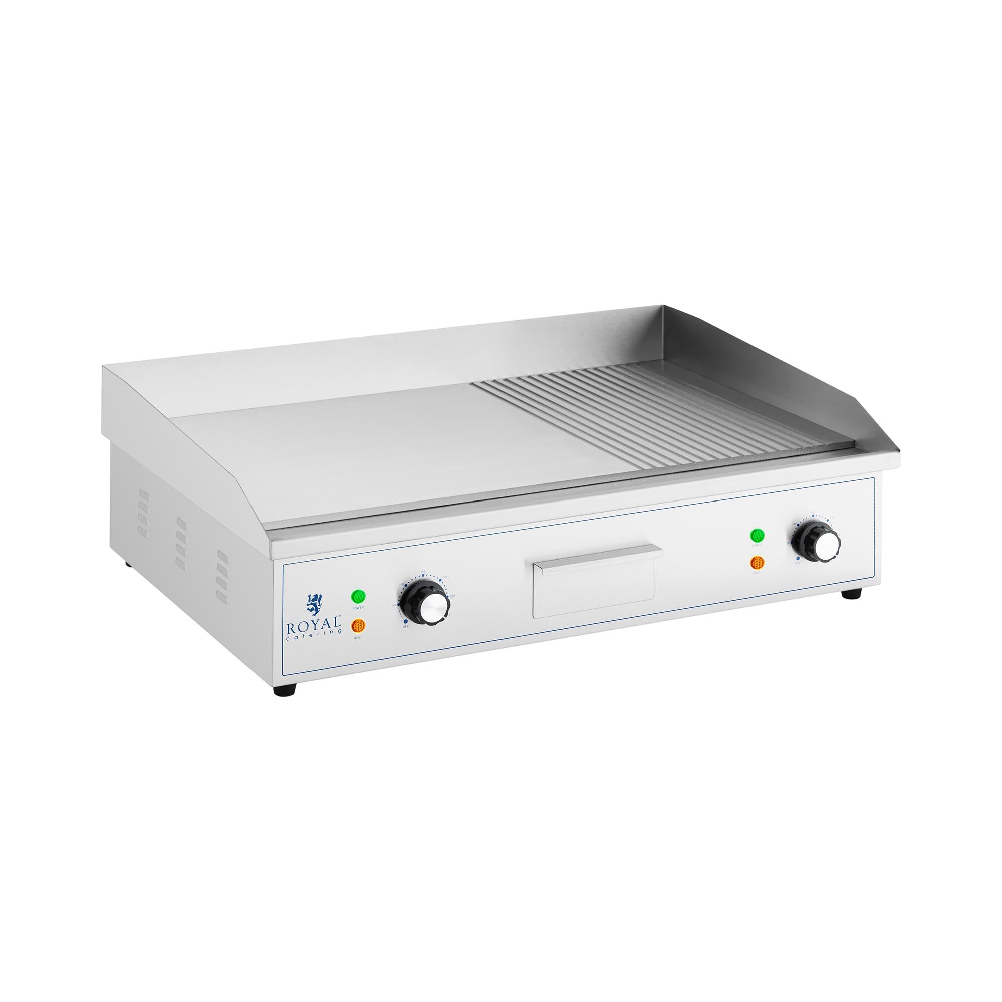 Royal Catering Fry top elettrico - Piastra liscia in acciaio inox - 727 x 420 mm - 3000 W RCPG51-M