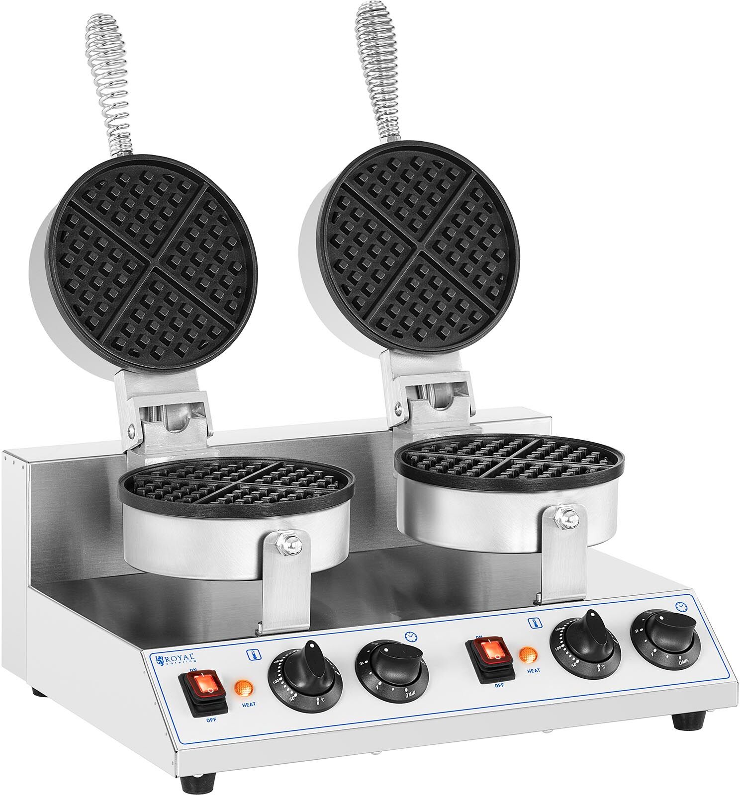 Royal Catering Piastra per waffles doppia rotonda - 2.600 W RC-WMD01