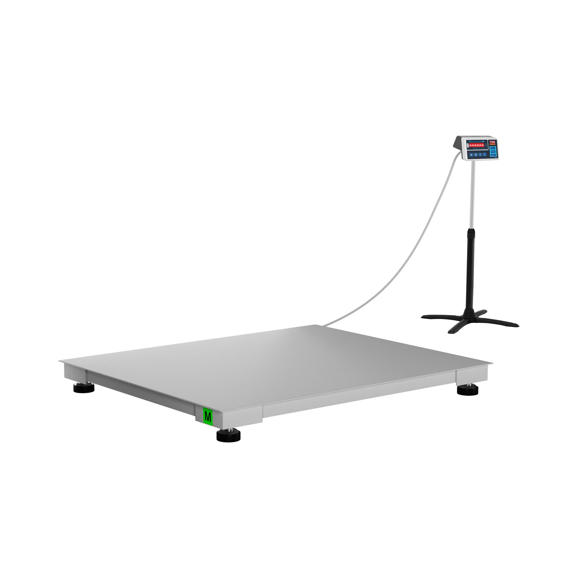 TEM Bilancia da pavimento - tarata - 1.500 kg / 500 g - 100 x 120 cm - LED AT1TA100X1201500M1-B1