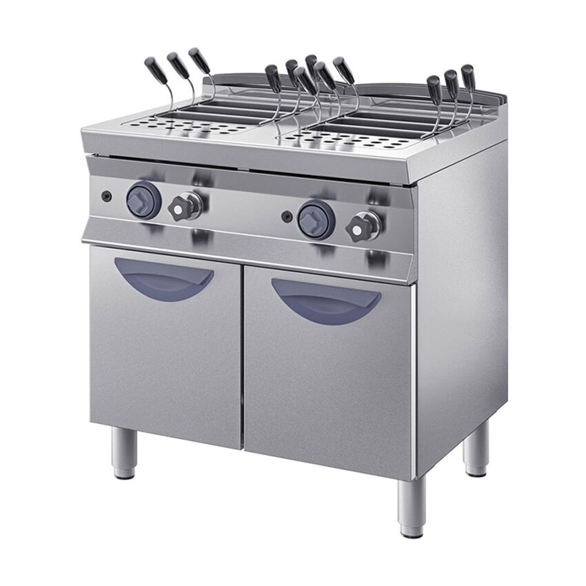 INOX BIM Cuocipasta Elettrico Armadiato - Doppia Vasca 40 + 40 Lt