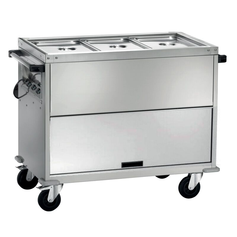 FORCAR Carrello Bagnomaria Armadiato Inox CT1766TD - Temperatura Differenziata - N° 2 o