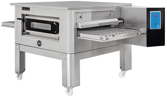 Forno pizza a tunnel elettrico con nastro trasportatore da 80 cm 120 pizze/h Ø 32 cm