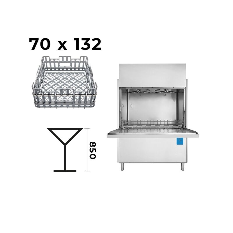 Lavaoggetti elettronica con cestello 70x132 completa di dosatore detergente e brillantante