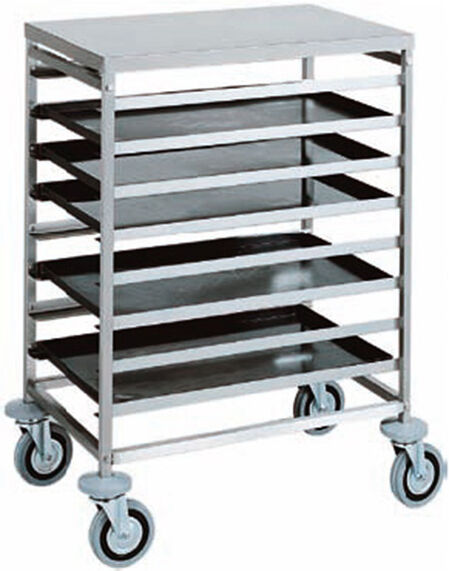 Carrello portateglie in acciaio inox per 16 Teglie 600x400 mm o 8 Teglie 800x600 mm L850xP650xH940 mm