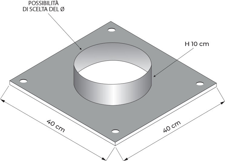 Collare per cappa con foro 35x35