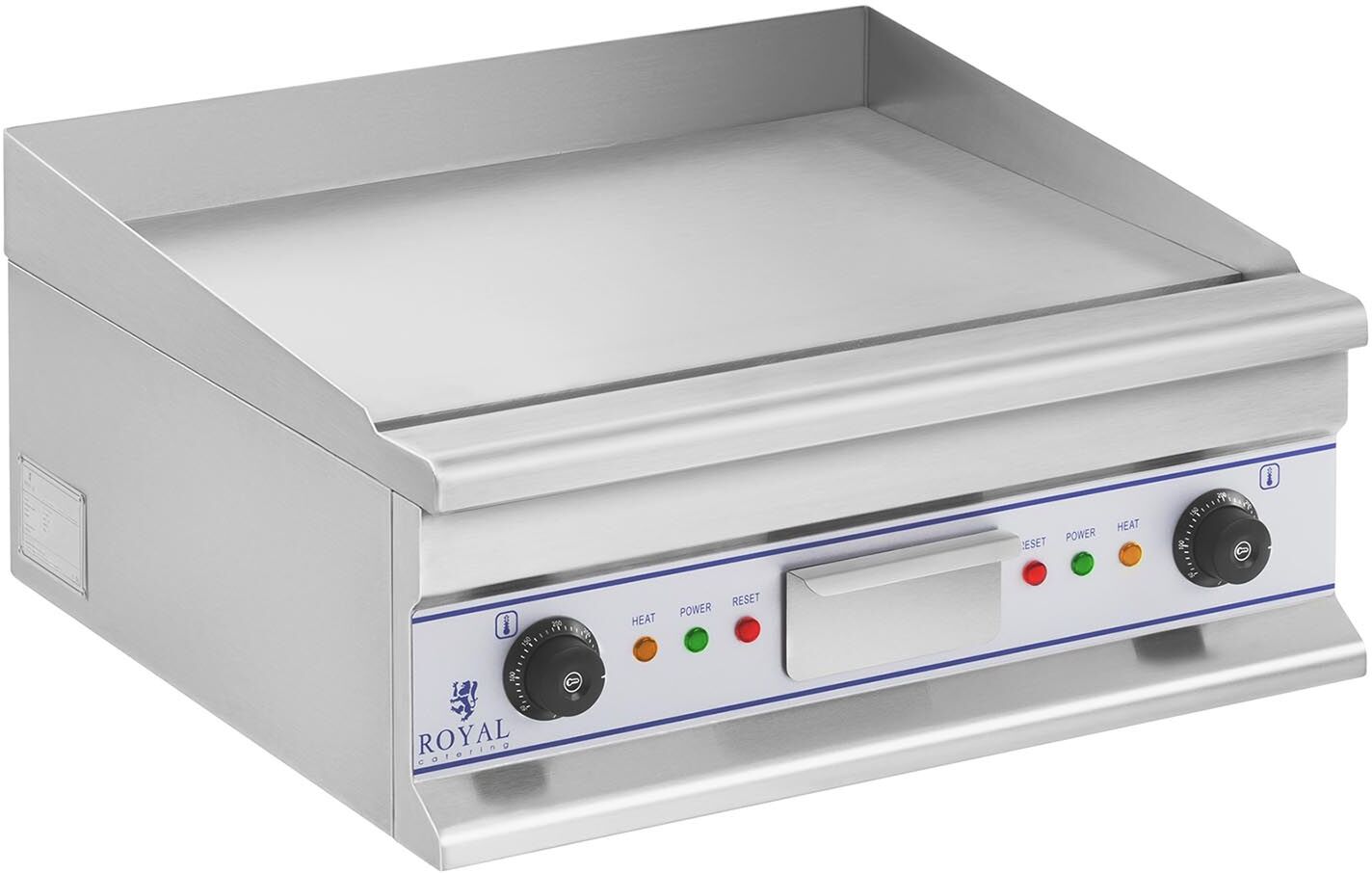 Royal Catering Dobbel Elektriskt Stekebord- 60 cm - riflet- 2 x 4000 W 10010389