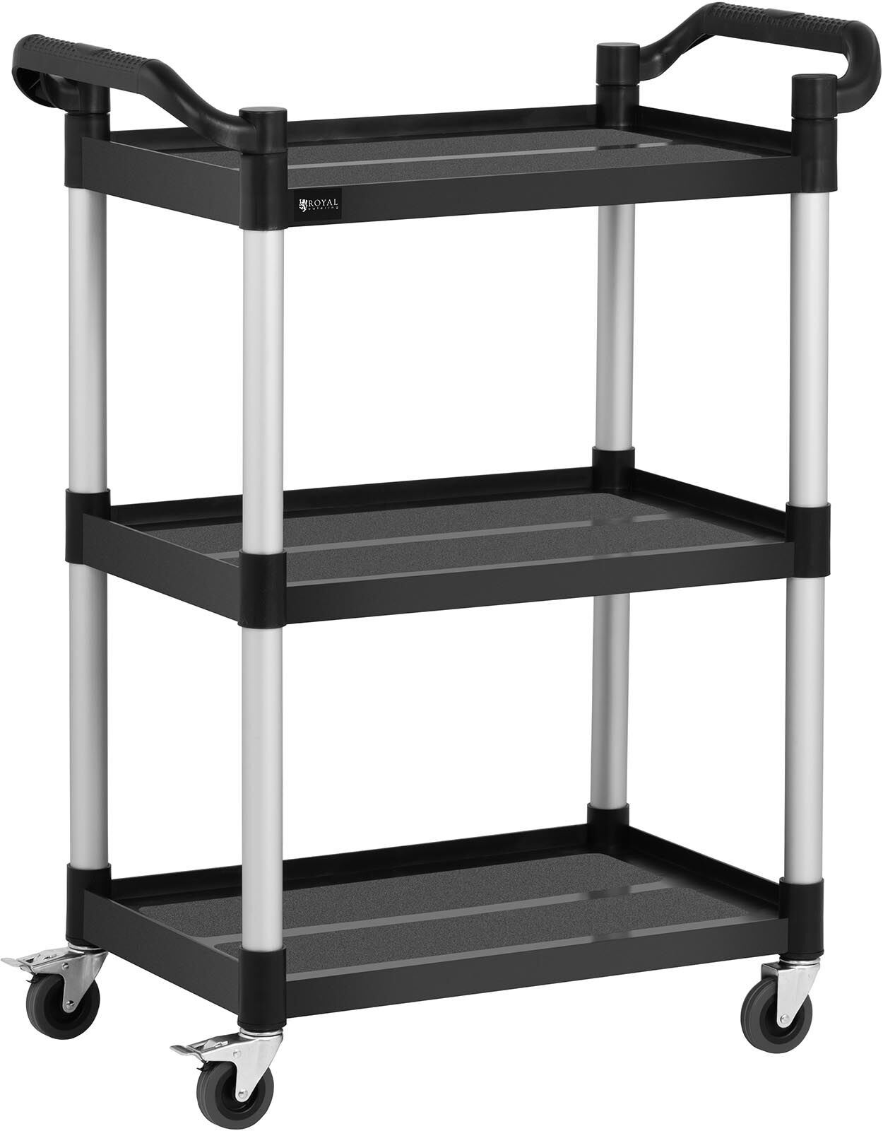 Royal Catering Service Cart - 3 shelves - 63 x 40 cm - 90 kg - black 10011719