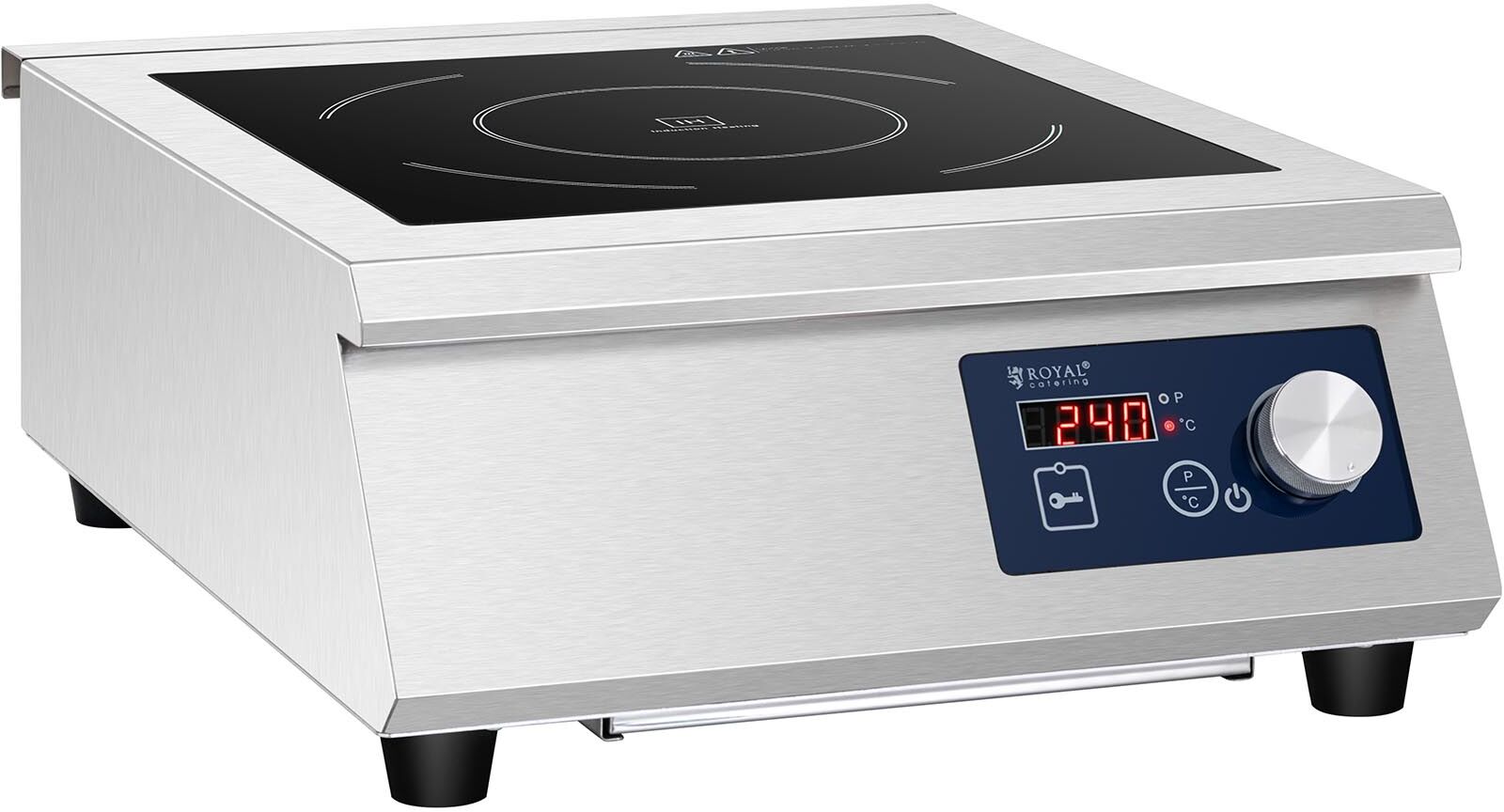 Royal Catering Induksjonsplate - 33 cm - 60 til 240 °C - timer 10011752