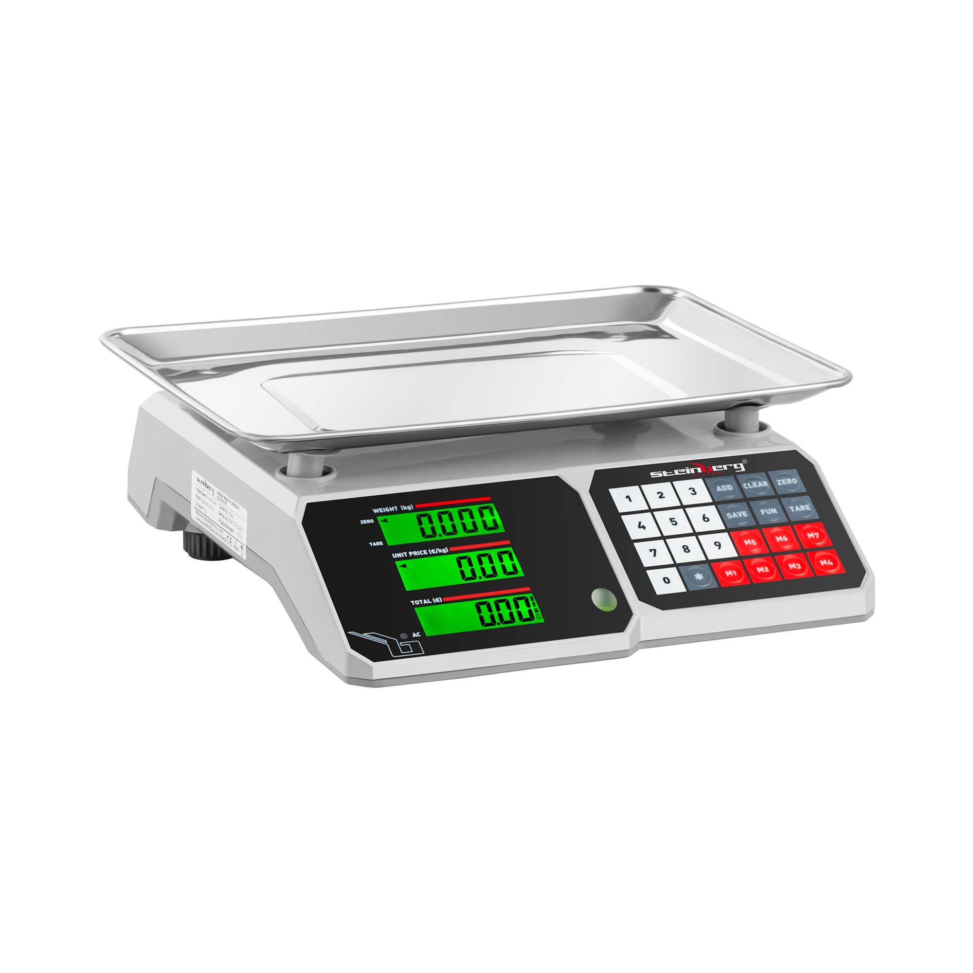 Steinberg Systems Butikkvekt – 30 kg / 1 g – 34,1 x 24,1 cm – LCD 10030318