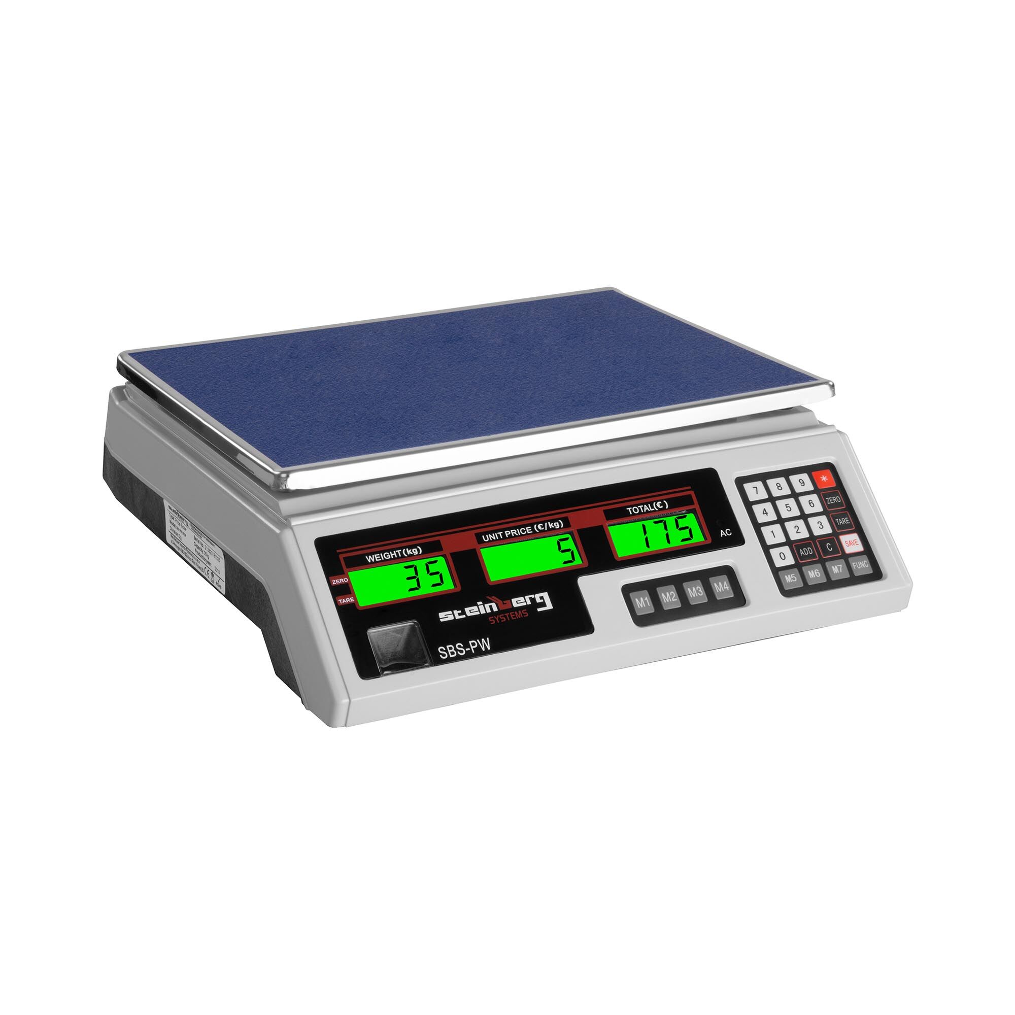 Steinberg Systems Butikkvekt - 35 kg / 2 g - Hvit - LCD 10030337