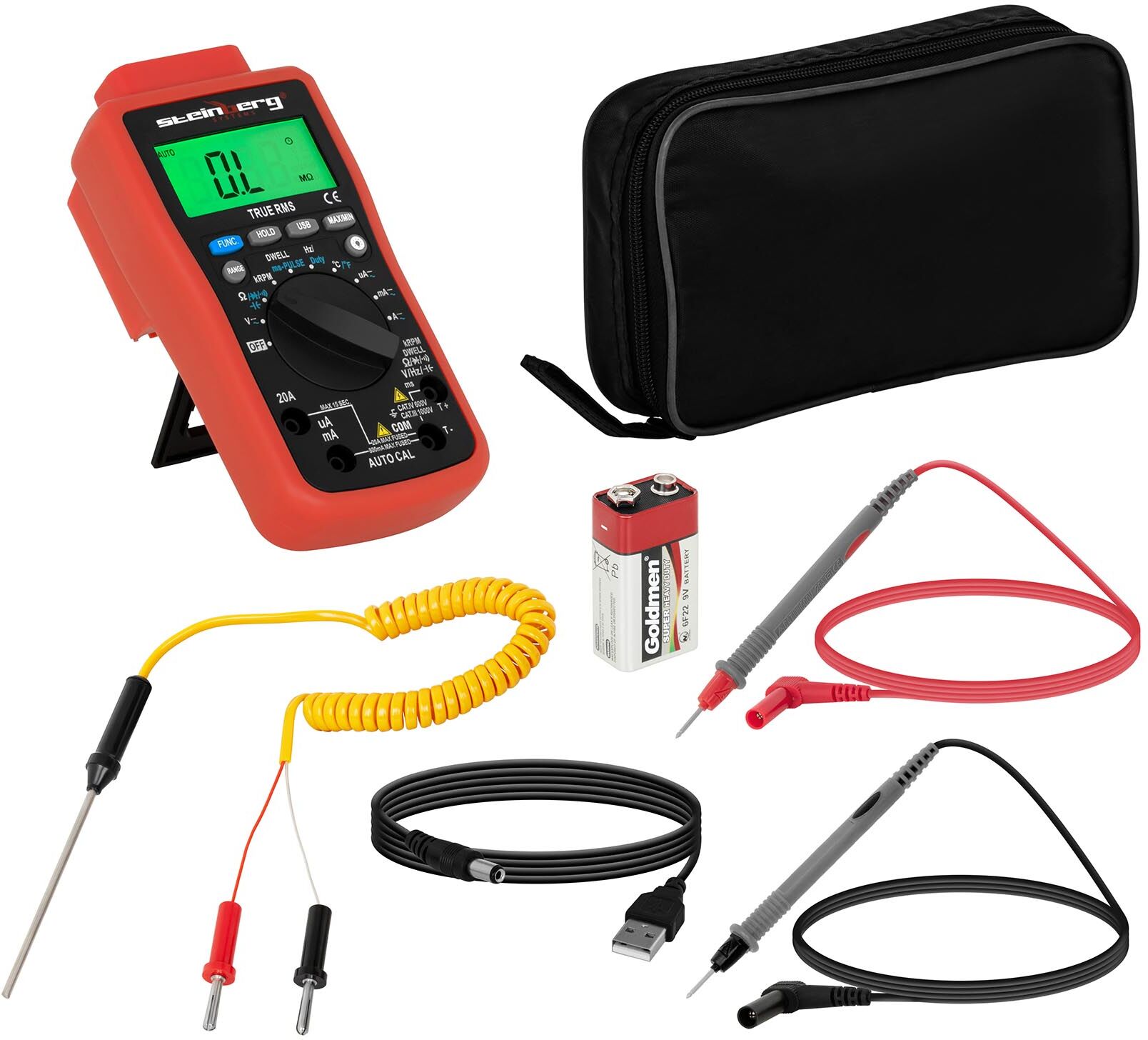 Steinberg Systems Digitalt Multimeter - 6,000 siffer - temperaturavlesning - True RMS - USB 10030395