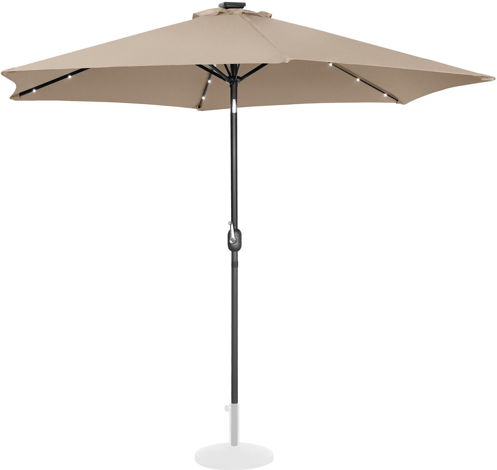 Uniprodo Parasoll med LED - krem - rund - Ø 300 cm - kan skråstilles 10250122