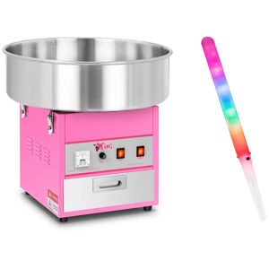 Royal Catering Sockervaddsmaskin - Set - inkl. 50 LED-sockervaddspinnar - 1.200 Watt - 50 Stk.