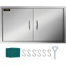 VEVOR BBQ Access Door 42W X 21H Inch, Double BBQ Door Stainless Steel, Outdoor Kitchen Doors for Commercial BBQ Island, Grilling Station, Outside Cabinet