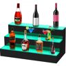 VEVOR LED Lighted Liquor Bottle Display Shelf, 24-inch LED Bar Shelves for Liquor, 3-Step Lighted Liquor Bottle Shelf for Home/Commercial Bar, Acrylic Lighted Bottle Display with Remote & App Control