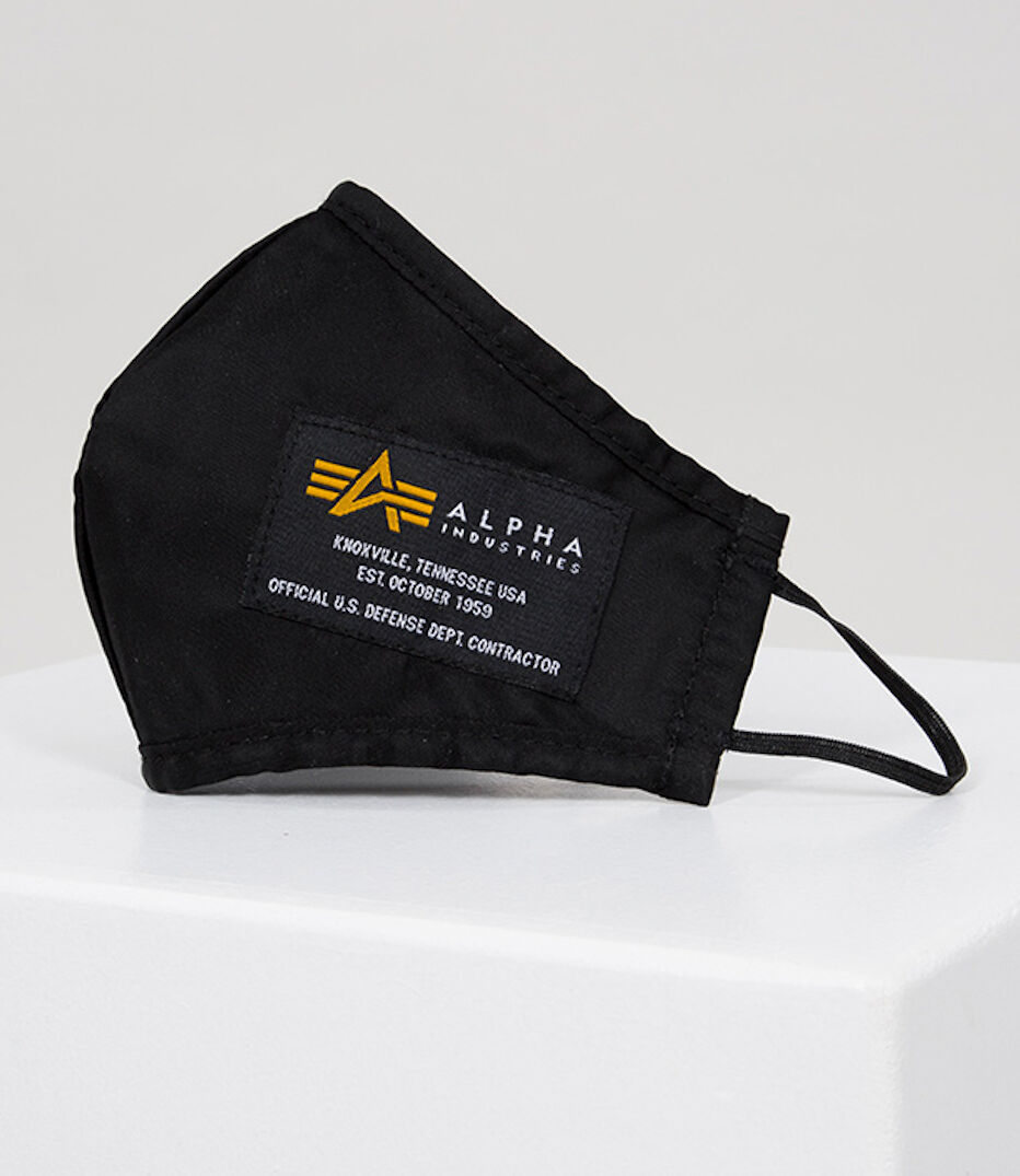 Alpha Industries Crew II Mund- und Nasenmaske Schwarz Einheitsgröße