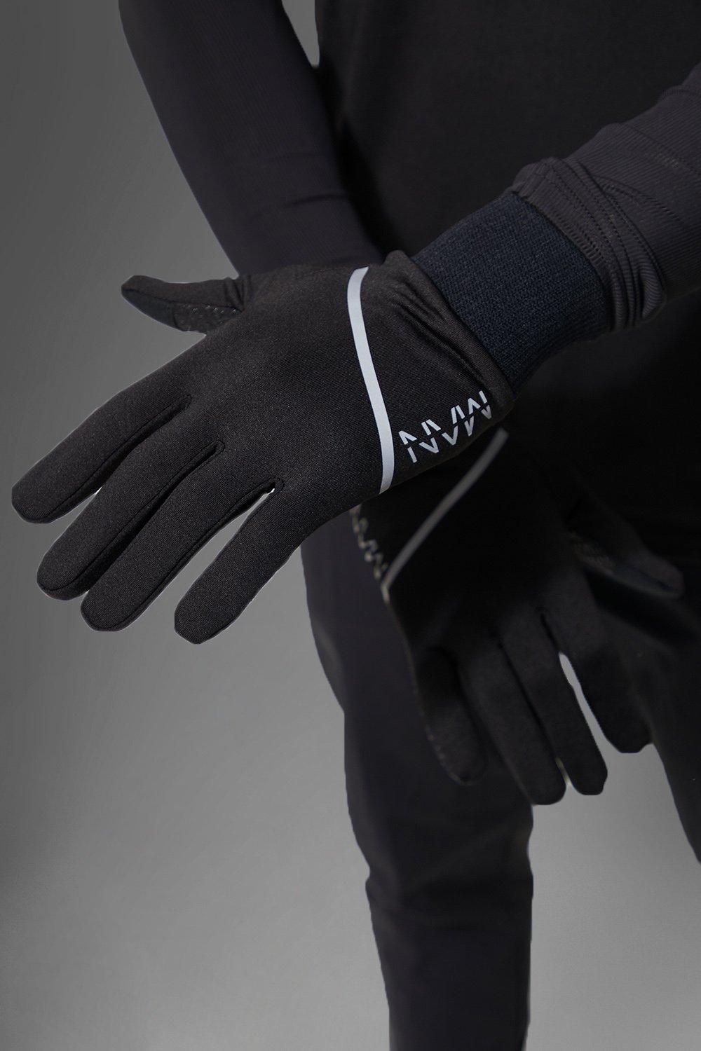 Boohoo Man Active Performance Gloves- Black  - Size: L/XL