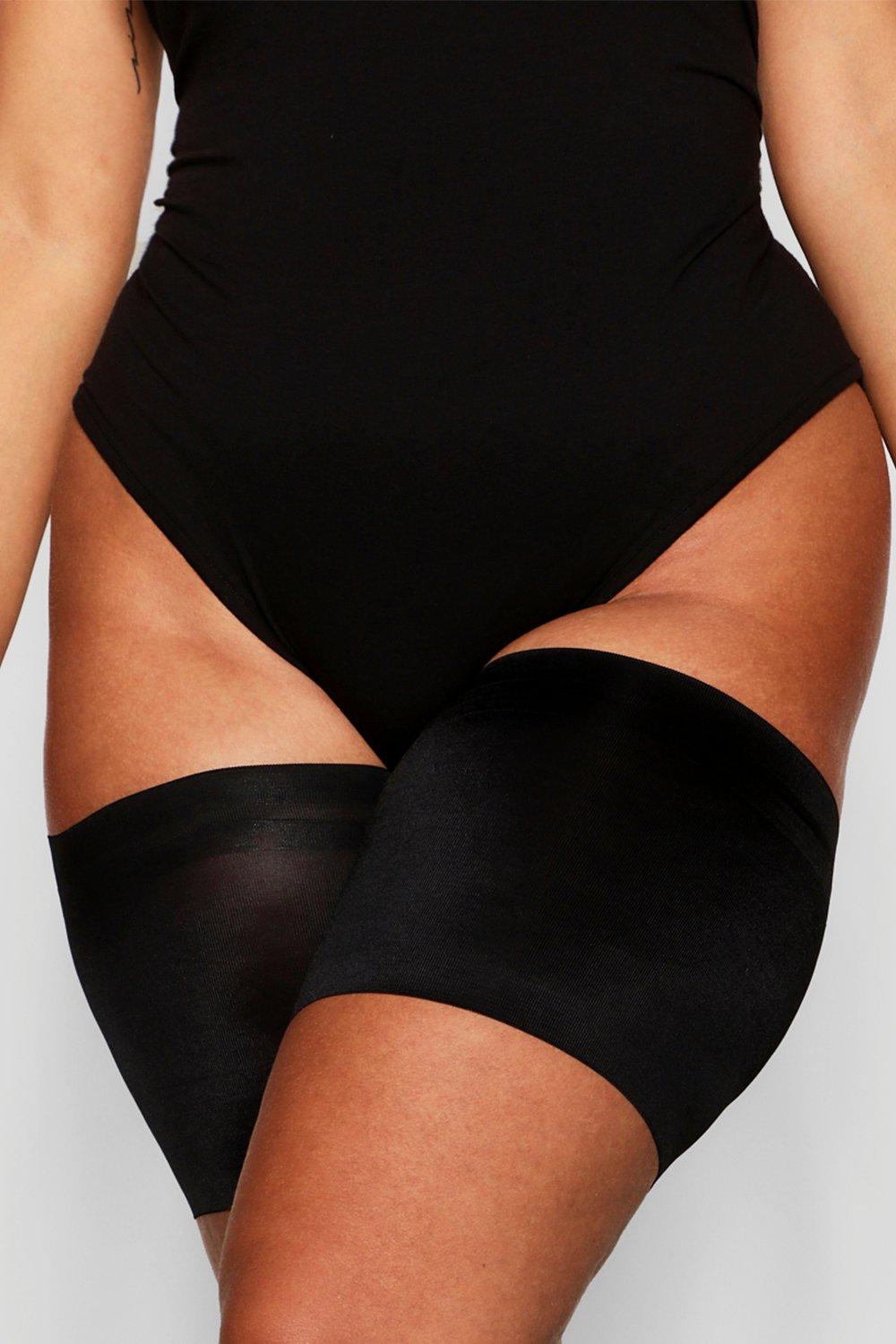 Boohoo Plus 2 Pack Anti Chafing Thigh Bands- Black  - Size: 22