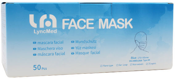 Lysse Matériel Médical LyncMed Masque Chirurgical Type IIR Bleu 50 unités