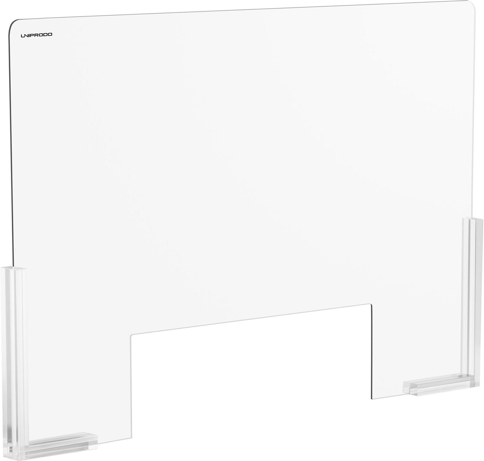 Uniprodo Protection plexiglass - 95 x 65 cm - Verre acrylique - Passe-documents 38 x 25 cm UNI-PPG03