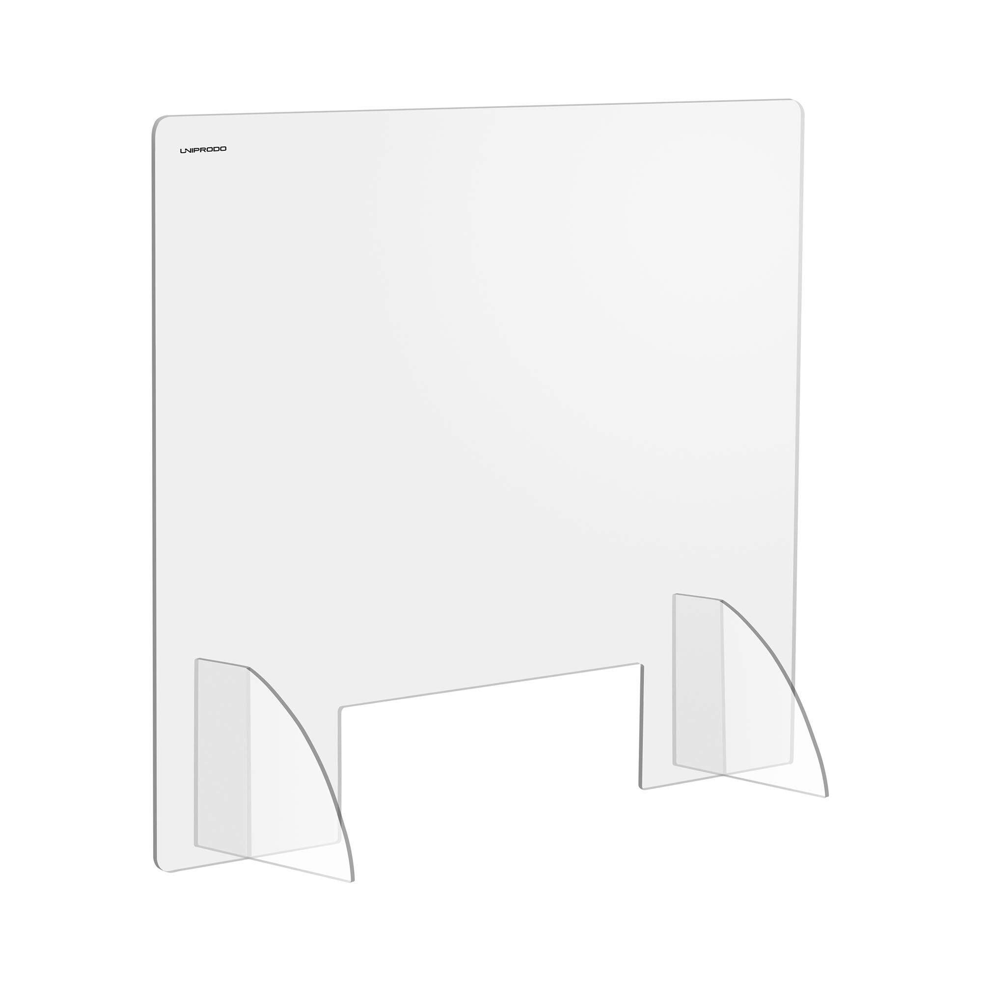 Uniprodo Protection plexiglass - 95 x 80 cm - Verre acrylique - Passe-documents 30 x 10 cm UNI-PPG02