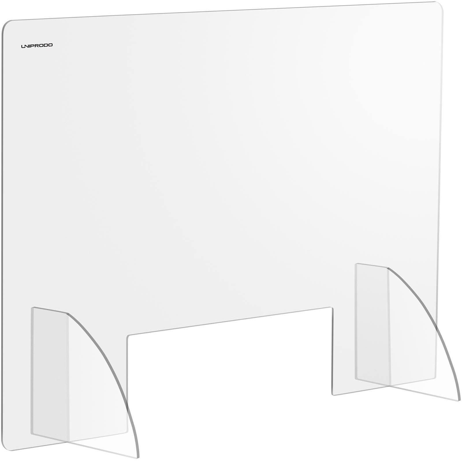 Uniprodo Protection plexiglass - 95 x 65 cm - Verre acrylique - Passe-documents 30 x 10 cm UNI-PPG01