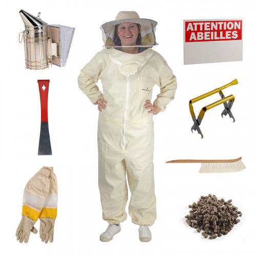 Apiculture.net - Matériel apicole français Kit Rucher Expert - Gants 10 / Vêtement XL