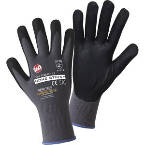 Leipold+Döhle Handschuhe NONE STICKY FOAM, grau / schwarz, VE 12 Paar, Größe 10 (XL)