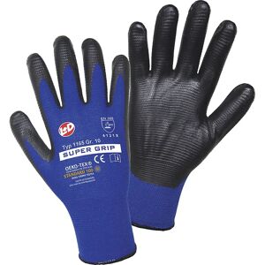 Leipold+Döhle Handschuhe SUPER GRIP, blau / schwarz, VE 12 Paar, Größe 8 (M)