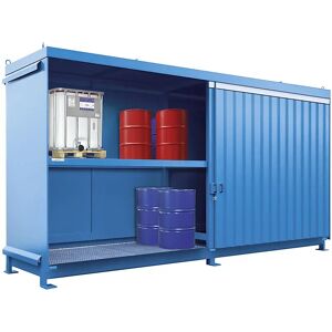 eurokraft pro Gefahrstoff-Regalcontainer, Kapazität 8 x 1000-l-IBC/KTC, blau