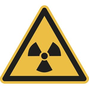 kaiserkraft Warnkennzeichen, Warnung vor radioaktiven Stoffen oder ionisierenden Strahlen, VE 10 Stk, Folie, Schenkellänge 100 mm