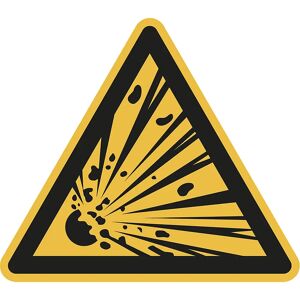 kaiserkraft Warnkennzeichen, Warnung vor explosionsgefährlichen Stoffen, VE 10 Stk, Folie, Schenkellänge 100 mm