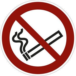 kaiserkraft Verbotszeichen, Rauchen verboten, VE 10 Stk, Folie, Ø 100 mm