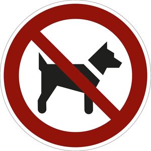 kaiserkraft Verbotszeichen, Mitführen von Hunden verboten, VE 10 Stk, Folie, Ø 100 mm