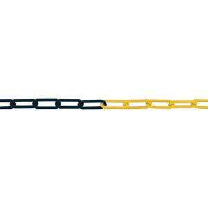 kaiserkraft PE-Gliederkette, Gliederstärke 6 mm, Bundlänge 50 m, schwarz-gelb