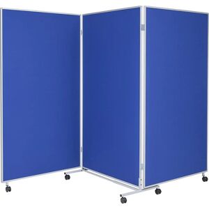 eurokraft basic Präsentationswand, faltbar und mobil, HxBxT 1905 x 3040 x 500 mm, blau