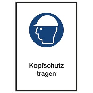 kaiserkraft Kombizusatzschilder für Gebotszeichen, Kopfschutz tragen, Folie, LxHxT 130 x 185 x 0.1 mm