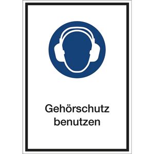 kaiserkraft Kombizusatzschilder für Gebotszeichen, Gehörschutz benutzen, Folie, LxHxT 210 x 297 x 0.1 mm