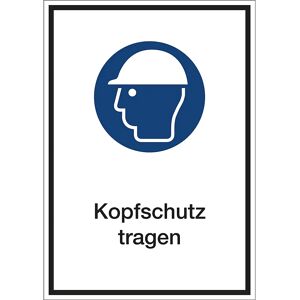 kaiserkraft Kombizusatzschilder für Gebotszeichen, Kopfschutz tragen, Kunststoff, LxHxT 210 x 297 x 1 mm