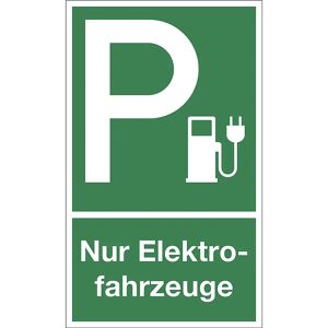 kaiserkraft Parkplatzkennzeichen, Kunststoff, P / Nur Elektrofahrzeuge, LxH 150 x 250 mm