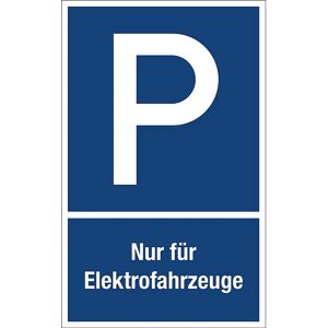 kaiserkraft Parkplatzkennzeichen, Kunststoff, P / Nur für Elektrofahrzeuge, LxH 250 x 400 mm