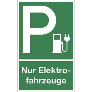 kaiserkraft Parkplatzkennzeichen, Kunststoff, P / Nur Elektrofahrzeuge, LxH 250 x 400 mm